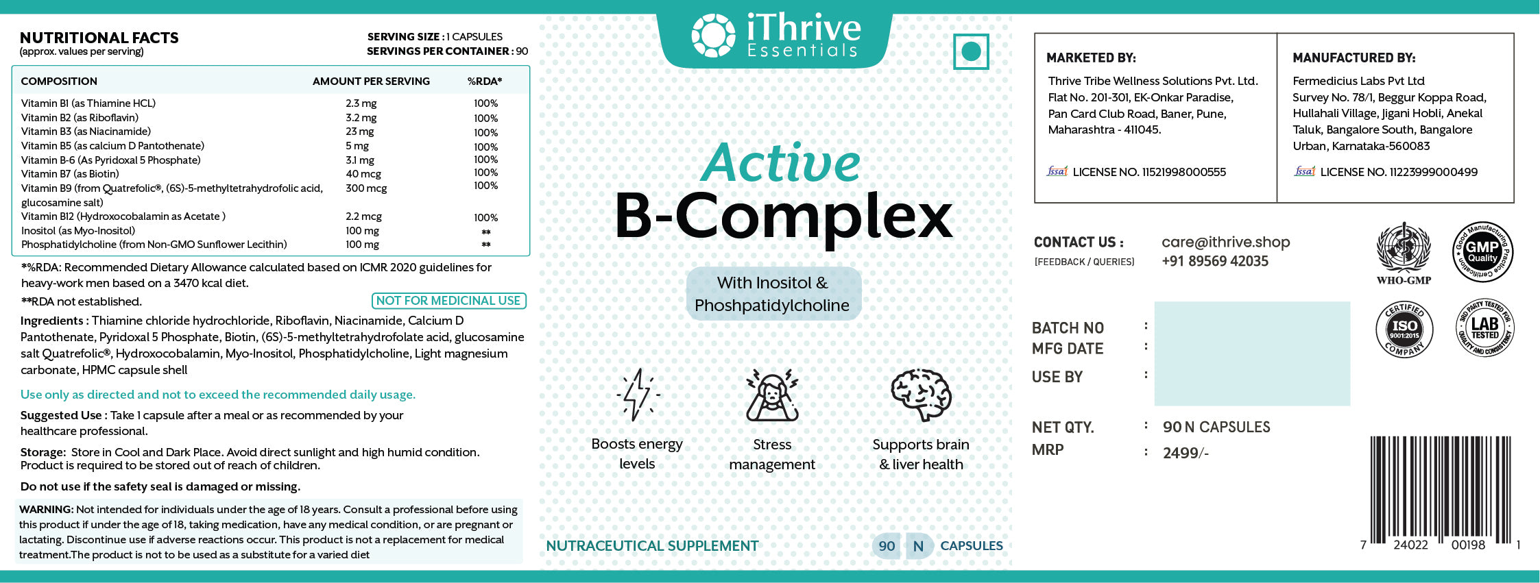 Active B-Complex - 90 Capsules