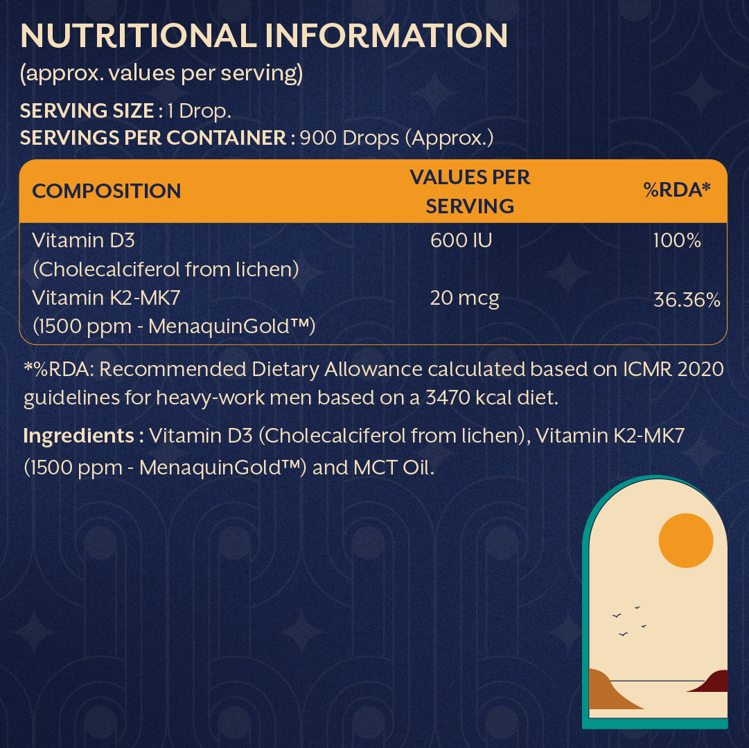 Vitamin D3 + K2  in MCT Oil - 30ml