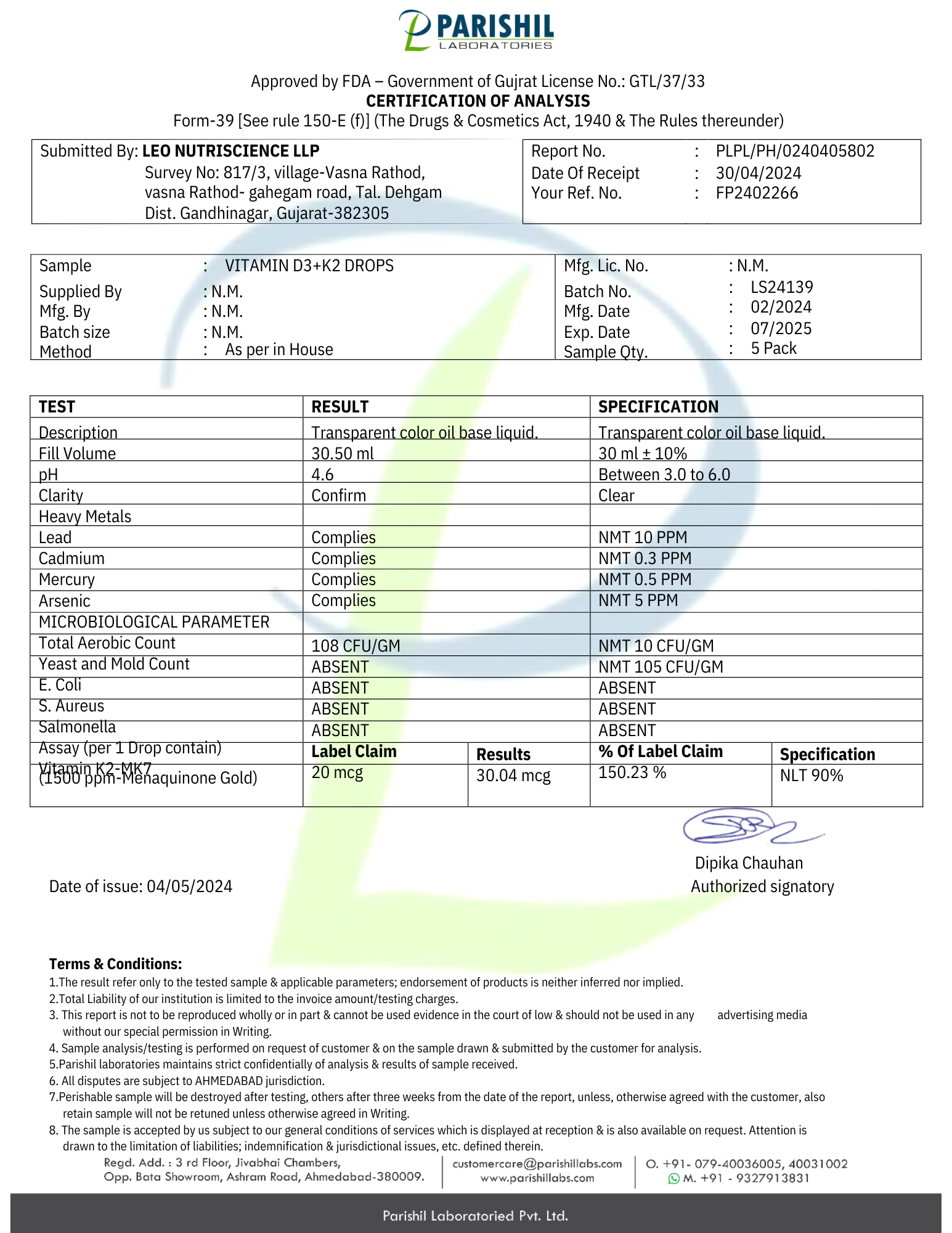 Vitamin D3 + K2  in MCT Oil - 30ml