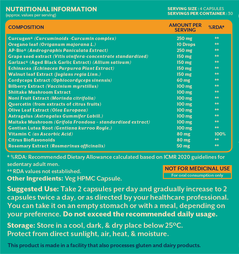 Immune Support - Strengthen Your Immunity | 120 Capsules