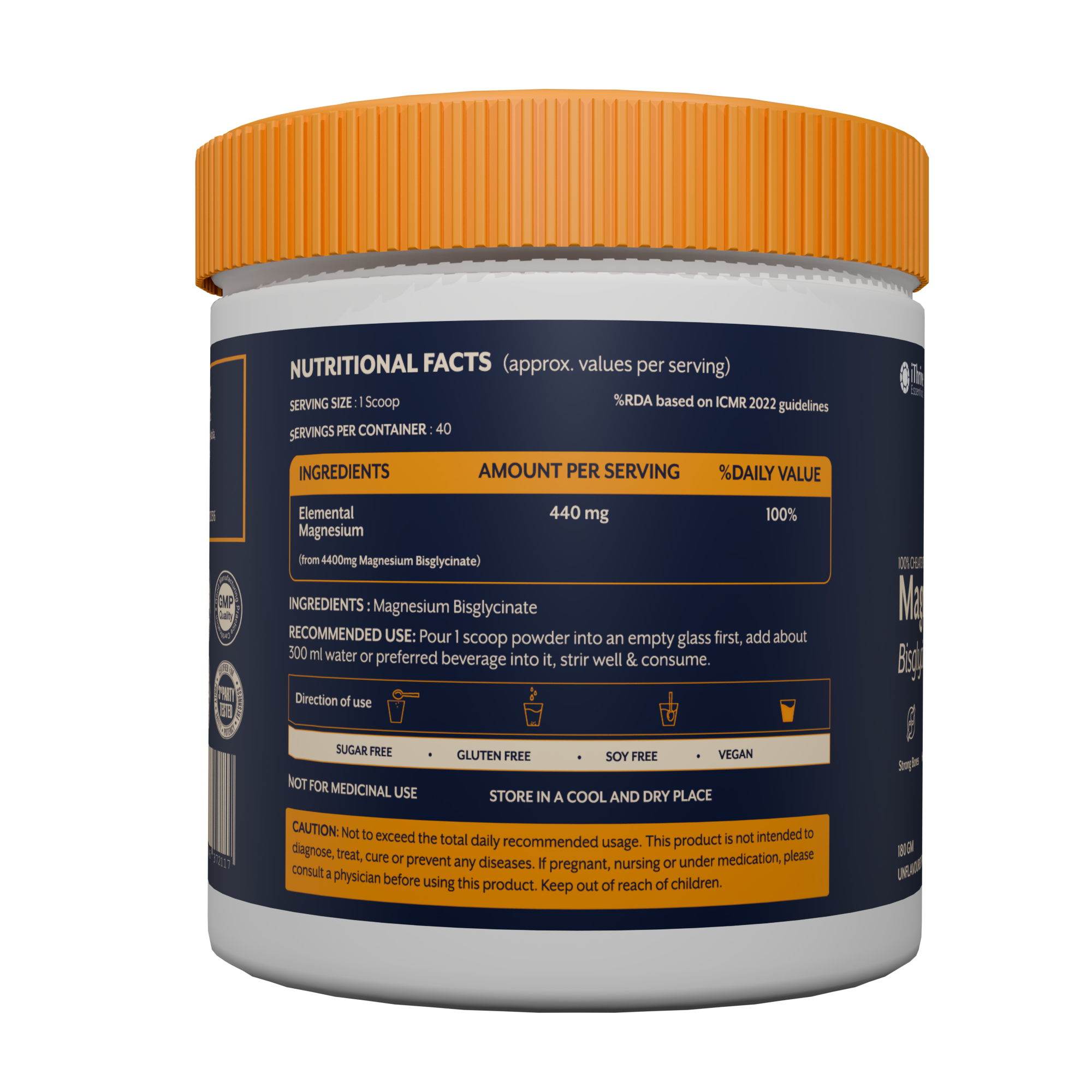 Magnesium Bisglycinate Powder - 180gm