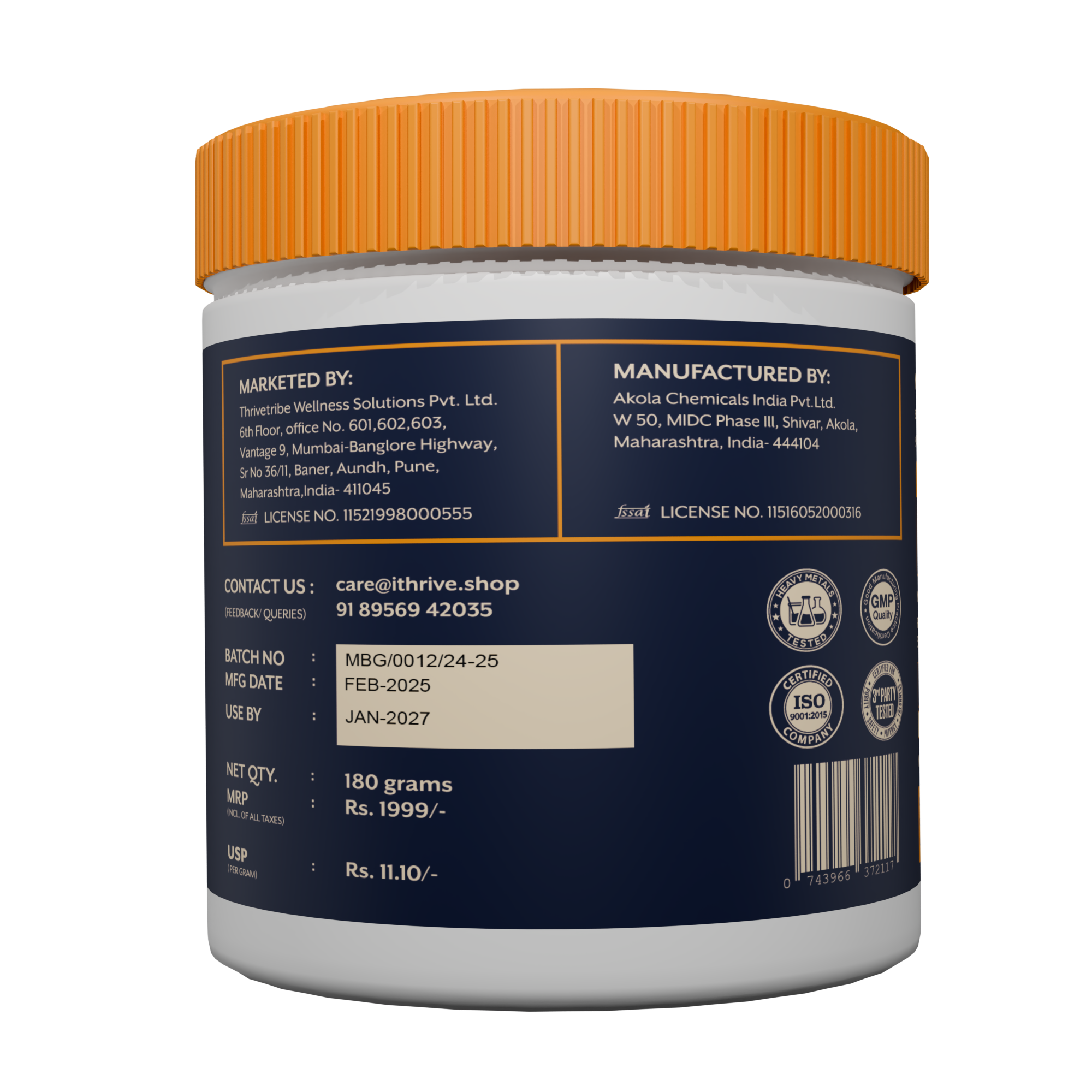 Magnesium Bisglycinate Powder - 180gm