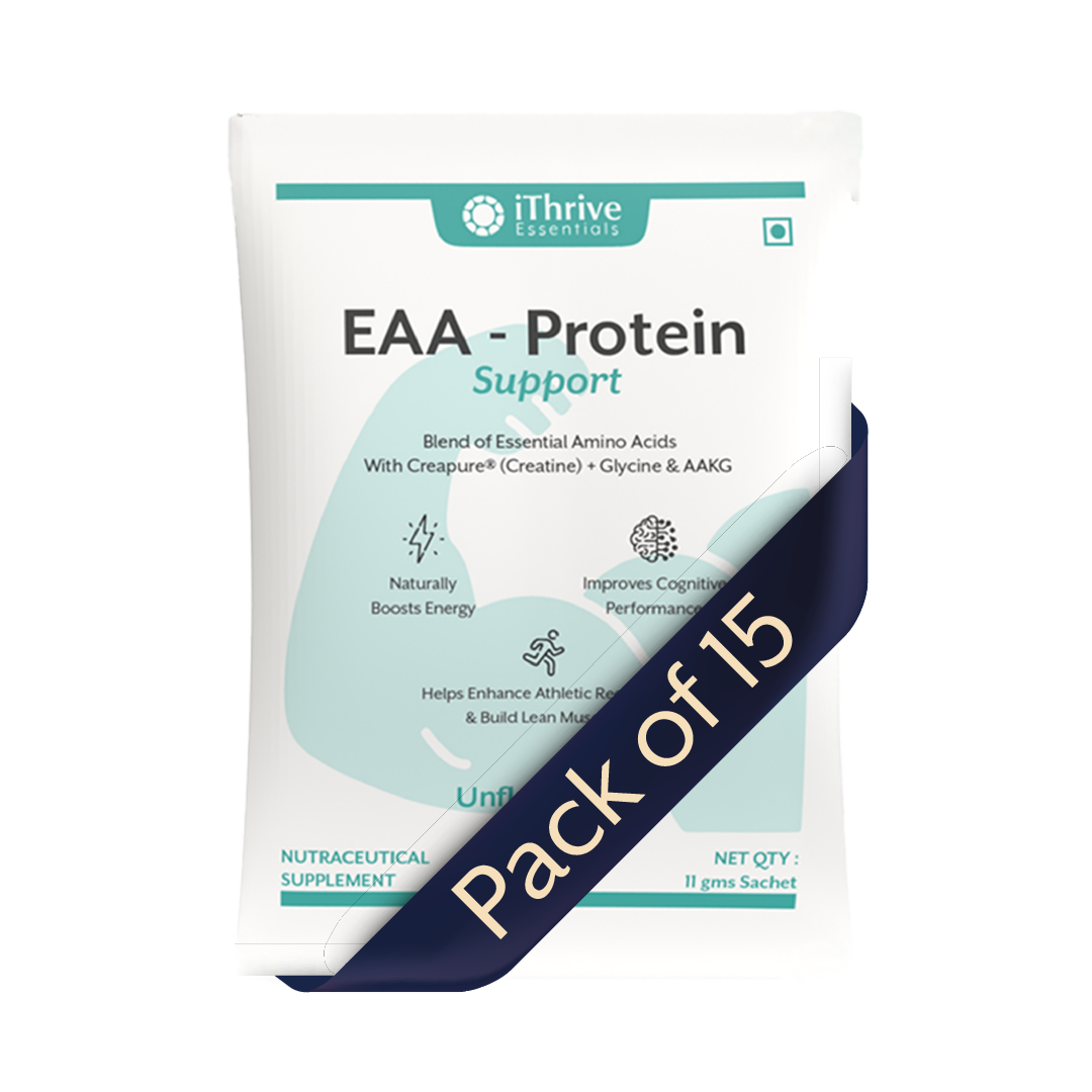 EAA Protein Support - Travel packs. Build Muscle, Boost Energy with BCAAs, Creapure® Creatine & Glycine - 15 Sachets